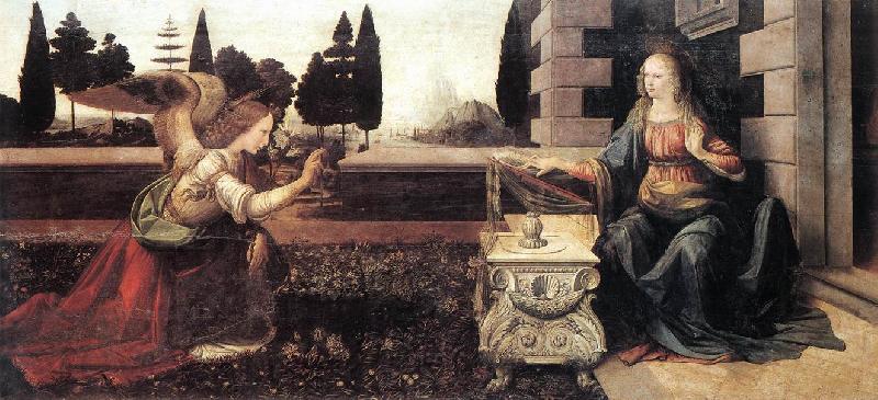  Leonardo  Da Vinci The Annunciation d Spain oil painting art